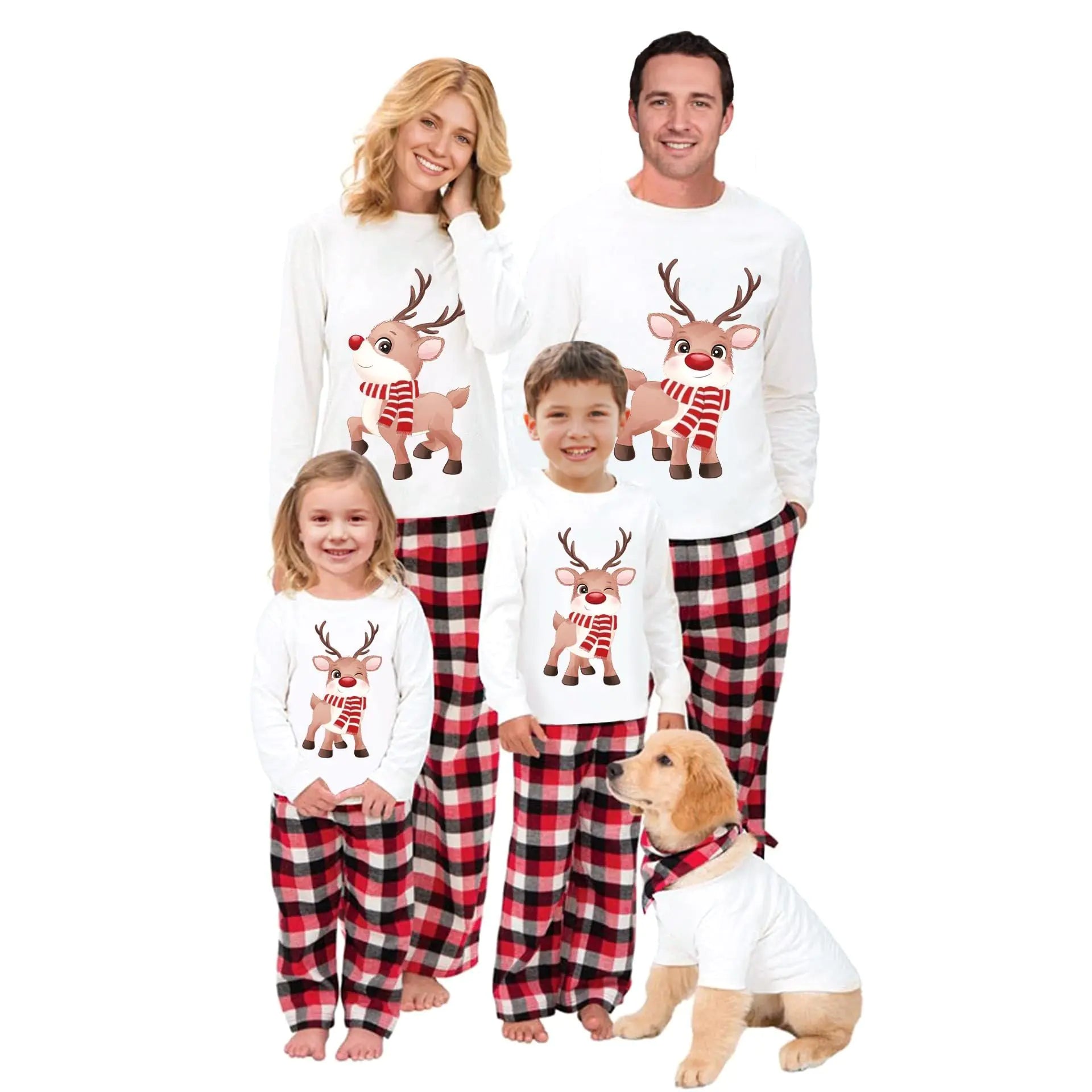 Family Christmas Pajamas Set White