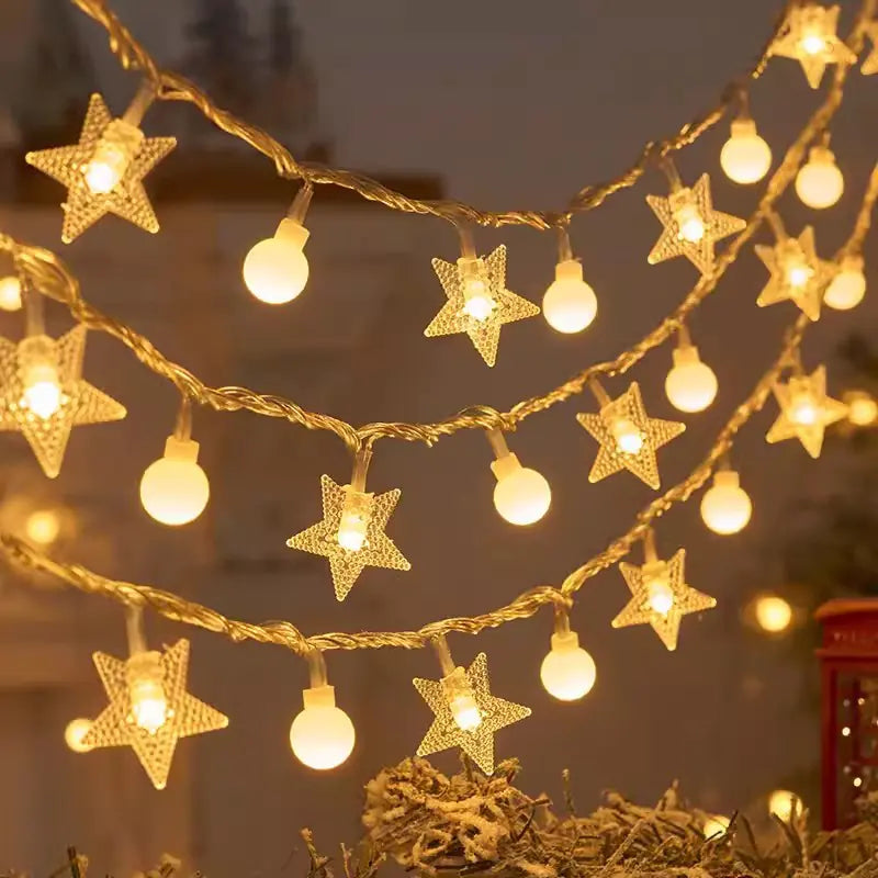 LED Bubble Star String Lights for Room Decoration