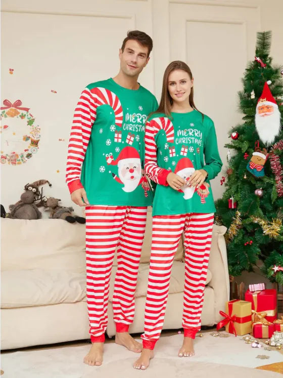 Santa Stripe Family Pajama Set
