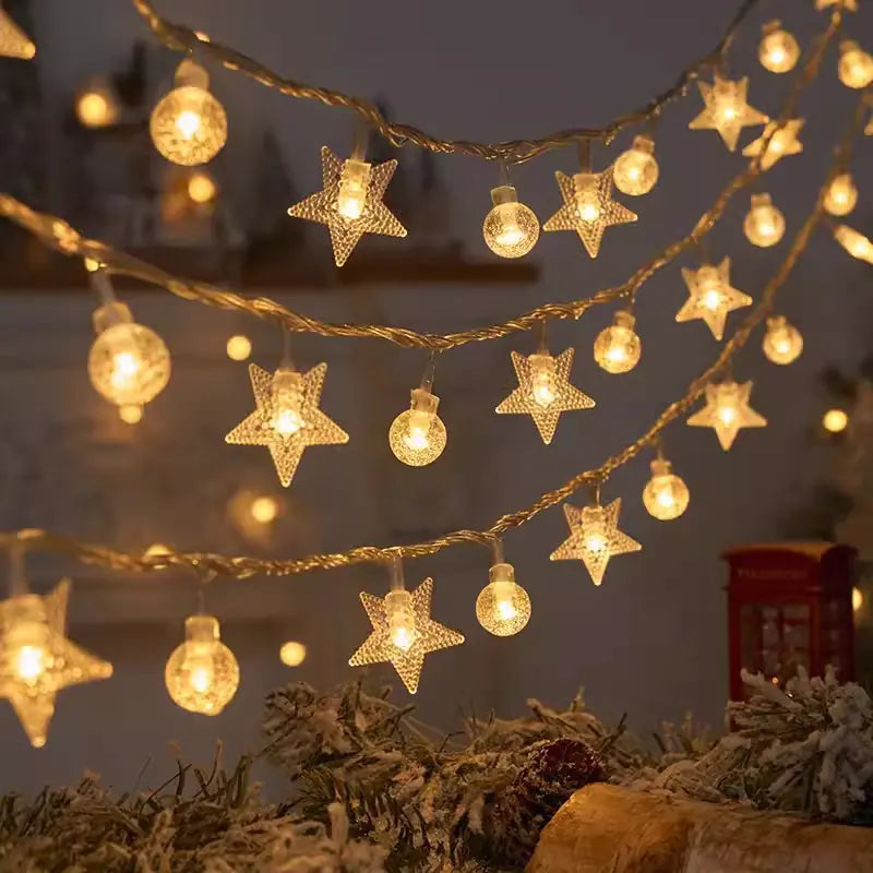 LED Bubble Star String Lights for Room Decoration