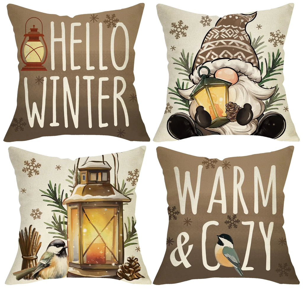 Hello Winter Cozy Pillow Covers