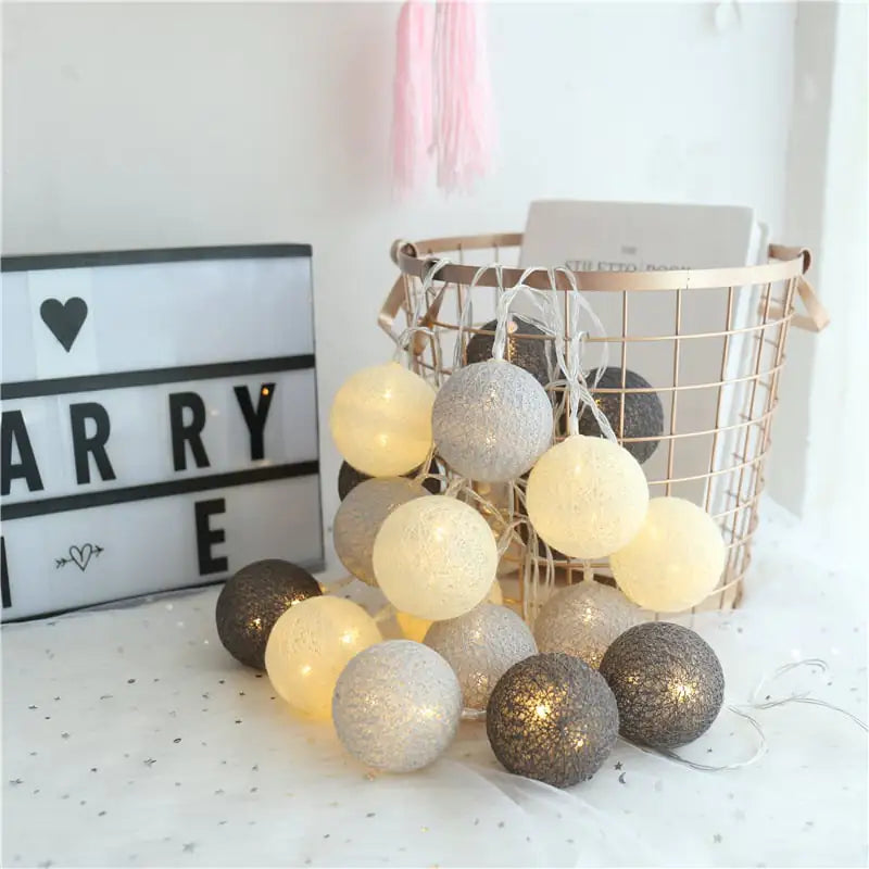 Cotton Glow LED Ball Strands