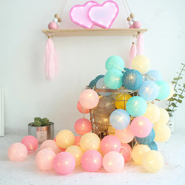Cotton Glow LED Ball Strands